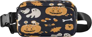 Boccsty Halloween Ghost and Pumpkin Belt Bag for Women Men Fanny Pack Small Waist Pouch Crossbody Bags for Outdoor Hiking Running Travel
