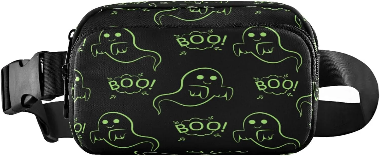 Boccsty Halloween Ghost Cloud Boo Belt Bag for Women Men Fanny Pack Small Waist Pouch Crossbody Bags for Outdoor Hiking Running Travel