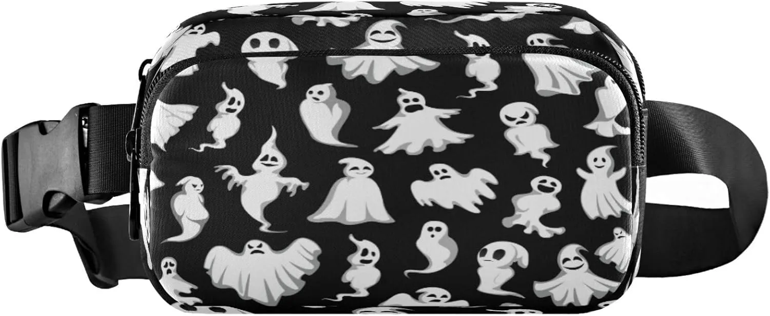 Boccsty Halloween Ghost Spooky Halloween Belt Bag for Women Men Fanny Pack Small Waist Pouch Crossbody Bags for Outdoor Hiking Running Travel