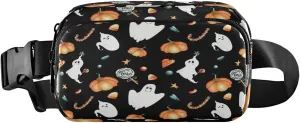 Boccsty Halloween Ghosts Pumpkins Candy Belt Bag for Women Men Fanny Pack Small Waist Pouch Crossbody Bags for Outdoor Hiking Running Travel