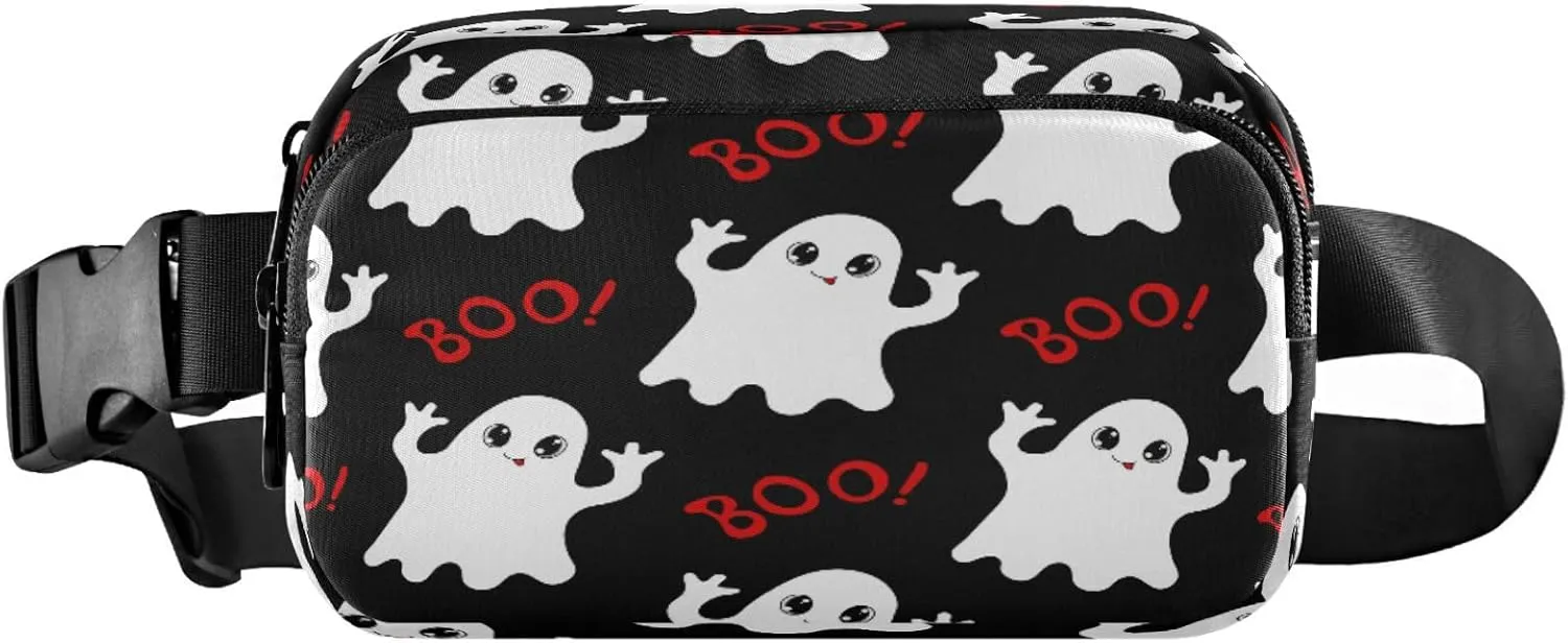 Boccsty Halloween Ghosts Red Boos Belt Bag for Women Men Fanny Pack Small Waist Pouch Crossbody Bags for Outdoor Hiking Running Travel