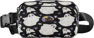 Boccsty Halloween Ghosts Stars Belt Bag for Women Men Creepy Haunted House Fanny Pack Small Waist Pouch Crossbody Bags for Outdoor Hiking Running Travel