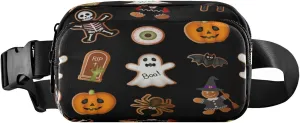 Boccsty Halloween Gingerbread Cookies Belt Bag for Women Men Pumpkin Fanny Pack Small Waist Pouch Crossbody Bags for Outdoor Hiking Running Travel