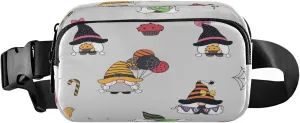 Boccsty Halloween Gnomes Belt Bag for Women Men Candy Spider Web Fanny Pack Small Waist Pouch Crossbody Bags for Outdoor Hiking Running Travel
