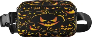 Boccsty Halloween Magic Pumpkin Belt Bag for Women Men Fanny Pack Small Waist Pouch Crossbody Bags for Outdoor Hiking Running Travel