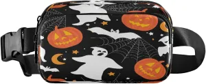 Boccsty Halloween Pumpkin Bat Moon Belt Bag for Women Men Fanny Pack Small Waist Pouch Crossbody Bags for Outdoor Hiking Running Travel