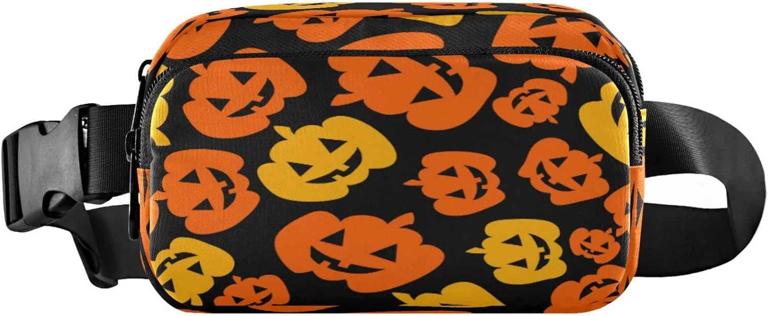 Boccsty Halloween Pumpkins Belt Bag for Women Men Fall Spooky Fanny Pack Small Waist Pouch Crossbody Bags for Outdoor Hiking Running Travel