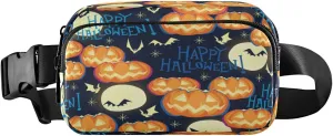 Boccsty Halloween Pumpkins Belt Bag for Women Men Moon Fanny Pack Small Waist Pouch Crossbody Bags for Outdoor Hiking Running Travel