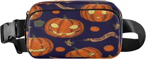 Boccsty Halloween Pumpkins Floral Belt Bag for Women Men Fanny Pack Small Waist Pouch Crossbody Bags for Outdoor Hiking Running Travel