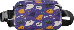 Boccsty Halloween Pumpkins Ghost Belt Bag for Women Men Fanny Pack Small Waist Pouch Crossbody Bags for Outdoor Hiking Running Travel