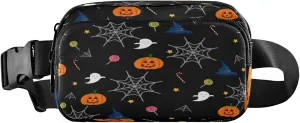 Boccsty Halloween Pumpkins Ghost Spider Belt Bag for Women Men Fanny Pack Small Waist Pouch Crossbody Bags for Outdoor Hiking Running Travel