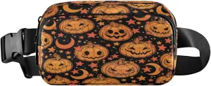 Boccsty Halloween Pumpkins Moon Belt Bag for Women Men Fanny Pack Small Waist Pouch Crossbody Bags for Outdoor Hiking Running Travel