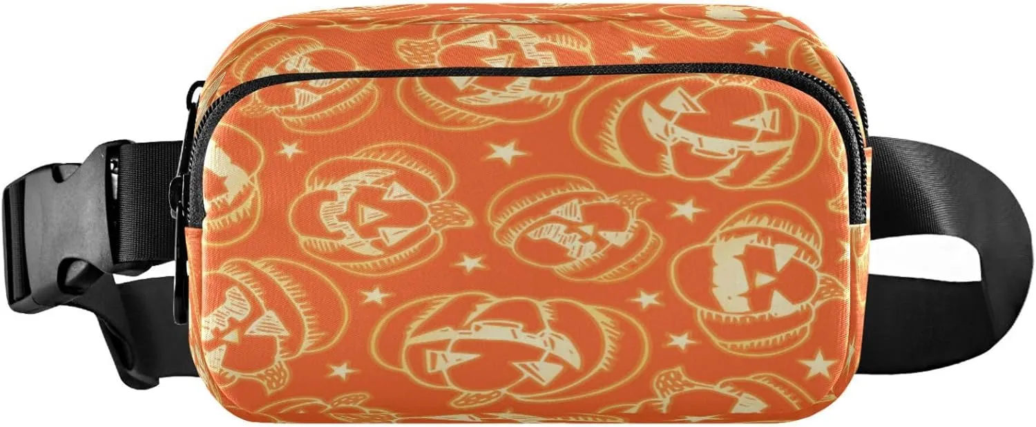 Boccsty Halloween Pumpkins Stars Belt Bag for Women Men Fanny Pack Small Waist Pouch Crossbody Bags for Outdoor Hiking Running Travel
