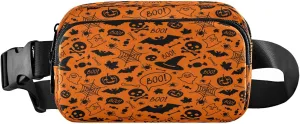 Boccsty Halloween Skull Belt Bag for Women Men Cartoon Fanny Pack Small Waist Pouch Crossbody Bags for Outdoor Hiking Running Travel