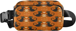 Boccsty Halloween Skull Cat Belt Bag for Women Men Animal Fanny Pack Small Waist Pouch Crossbody Bags for Outdoor Hiking Running Travel