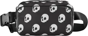 Boccsty Halloween Skull Ghosts Head Belt Bag for Women Men Fanny Pack Small Waist Pouch Crossbody Bags for Outdoor Hiking Running Travel