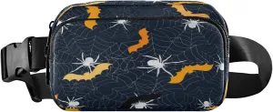 Boccsty Halloween Spider Bats Belt Bag for Women Men Fanny Pack Small Waist Pouch Crossbody Bags for Outdoor Hiking Running Travel