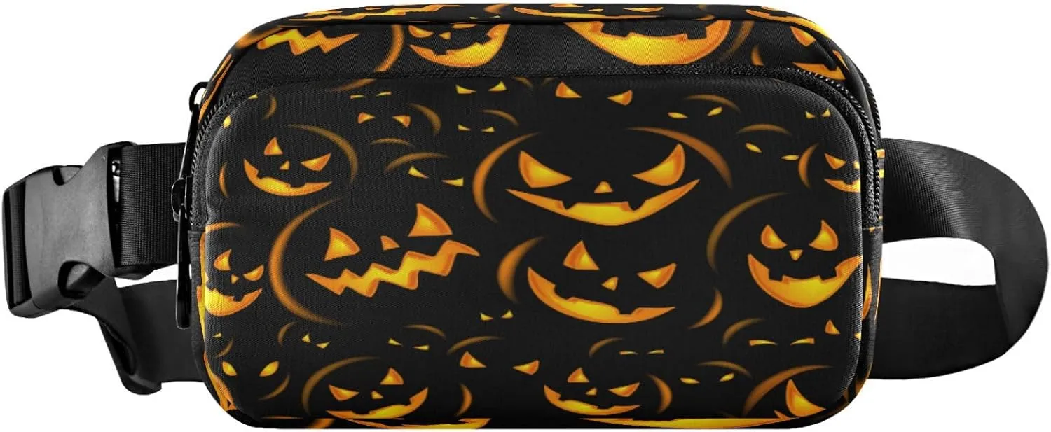 Boccsty Halloween Terrible Pumpkins Belt Bag for Women Men Fanny Pack Small Waist Pouch Crossbody Bags for Outdoor Hiking Running Travel