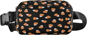 Boccsty Halloween Trick Or Treat Candies Belt Bag for Women Men Fanny Pack Small Waist Pouch Crossbody Bags for Outdoor Hiking Running Travel