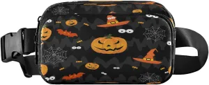 Boccsty Halloween Witch Pumpkin Scary Belt Bag for Women Men Fanny Pack Small Waist Pouch Crossbody Bags for Outdoor Hiking Running Travel