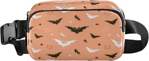 Boccsty Happy Halloween Bat Belt Bag for Women Men Fanny Pack Small Waist Pouch Crossbody Bags for Outdoor Hiking Running Travel