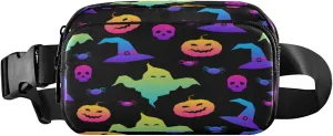 Boccsty Happy Halloween Belt Bag for Women Men Ghost Fanny Pack Small Waist Pouch Crossbody Bags for Outdoor Hiking Running Travel