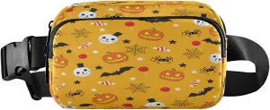 Boccsty Happy Halloween Belt Bag for Women Men Pumpkin Skull Fanny Pack Small Waist Pouch Crossbody Bags for Outdoor Hiking Running Travel