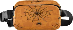 Boccsty Happy Halloween Web Belt Bag for Women Men Fanny Pack Small Waist Pouch Crossbody Bags for Outdoor Hiking Running Travel
