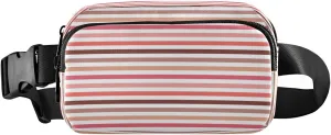 Boccsty Horizontal Stripes Pattern Belt Bag for Women Men Fanny Pack Small Waist Pouch Crossbody Bags for Outdoor Hiking Running Travel