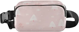 Boccsty New Year Christmas Pine Tree Belt Bag for Women Men Fanny Pack Small Waist Pouch Crossbody Bags for Outdoor Hiking Running Travel
