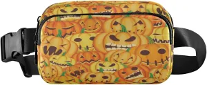 Boccsty Orange Pumpkins Belt Bag for Women Men Halloween Fanny Pack Small Waist Pouch Crossbody Bags for Outdoor Hiking Running Travel
