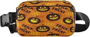 Boccsty Pumpkin Leaves Spider Web Belt Bag for Women Men Halloween Fanny Pack Small Waist Pouch Crossbody Bags for Outdoor Hiking Running Travel