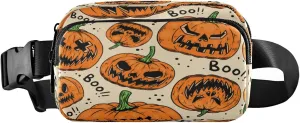 Boccsty Scary Halloween Pumpkin Belt Bag for Women Men Fanny Pack Small Waist Pouch Crossbody Bags for Outdoor Hiking Running Travel