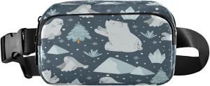 Boccsty Walrus Polar Bear Belt Bag for Women Men Fanny Pack Small Waist Pouch Crossbody Bags for Outdoor Hiking Running Travel