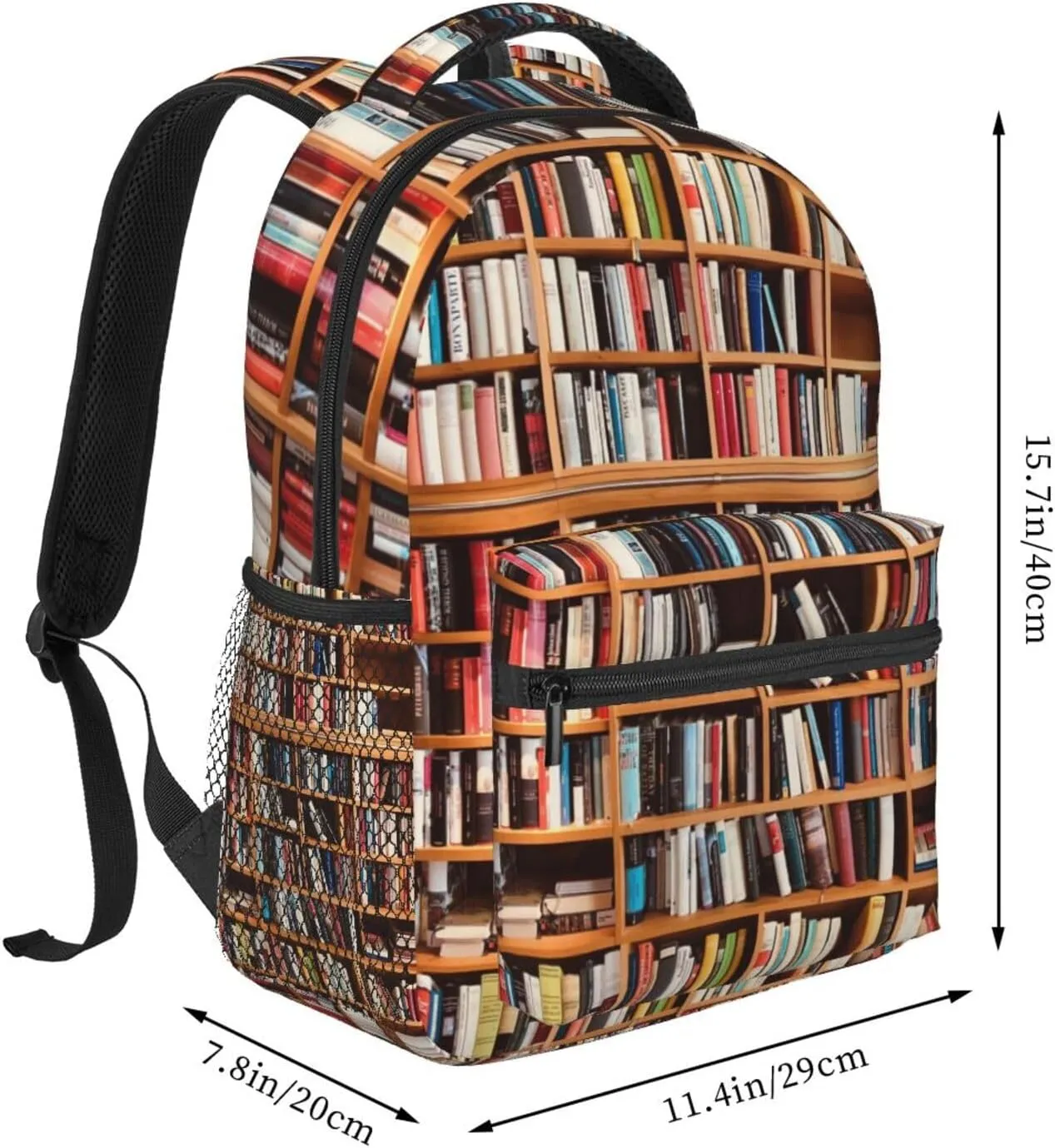 Book Pattern Backpacks Vintage Laptop Bookbag Computer Bag Hiking Travel Daypack for Women Men