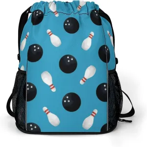 Bowling Balls Drawstring Bag Man Women Casual String Back Durable Drawstring Bags Gym Backpack Hiking Sacks Classic String Packs Yoga Backpacks