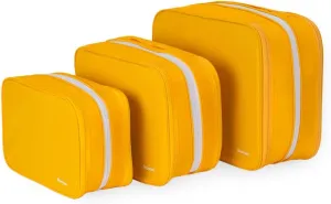 Branden Compression Packing Cubes 24" B Set | S L XL, Yellow, 3pcs l Travel Essentials l Organizer Set for Suitcase,Luggage l Overnight Trip, Road Trip, Beach, Cruise