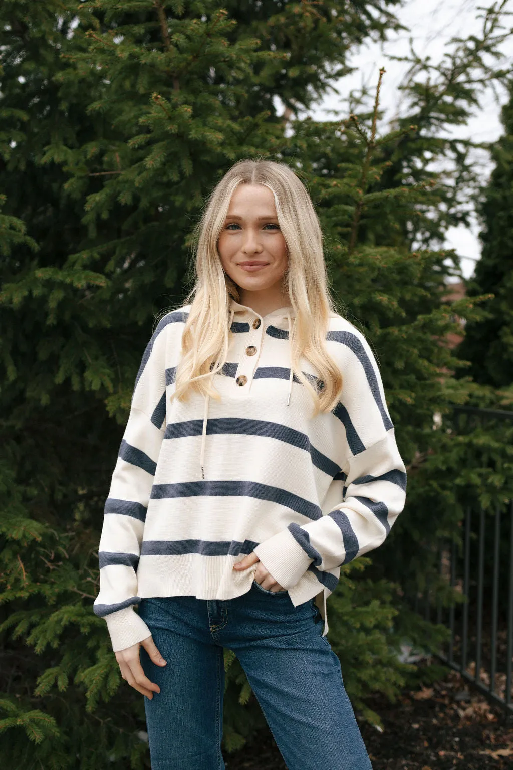 Brighton Top, White Blue *final sale