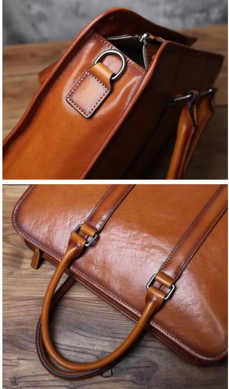 Business Handbags Briefcases Laptop Bags Mens Genuine Leather Carrying Cases Messenger Shoulder Bags
