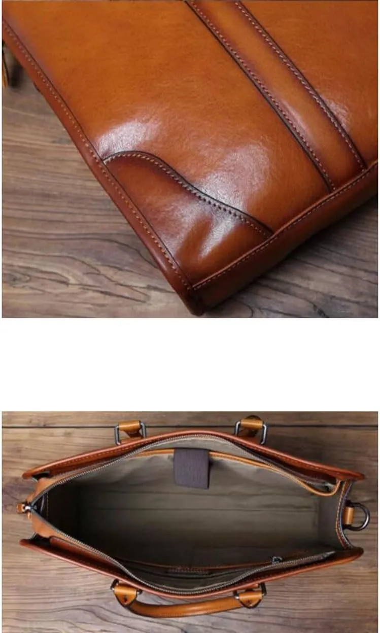 Business Handbags Briefcases Laptop Bags Mens Genuine Leather Carrying Cases Messenger Shoulder Bags