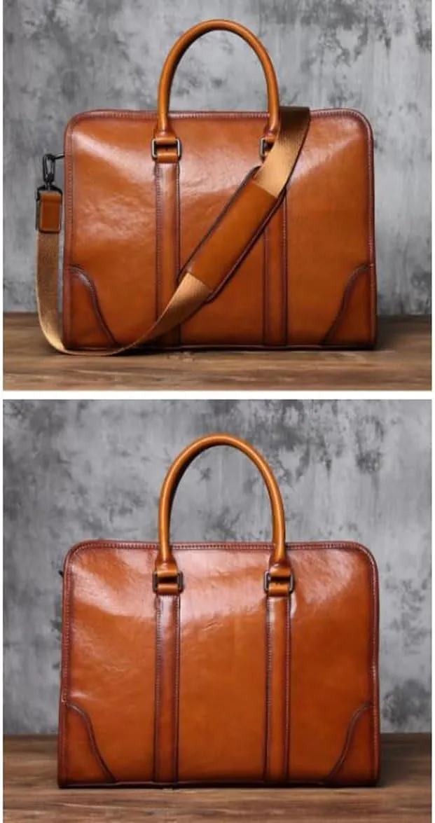 Business Handbags Briefcases Laptop Bags Mens Genuine Leather Carrying Cases Messenger Shoulder Bags