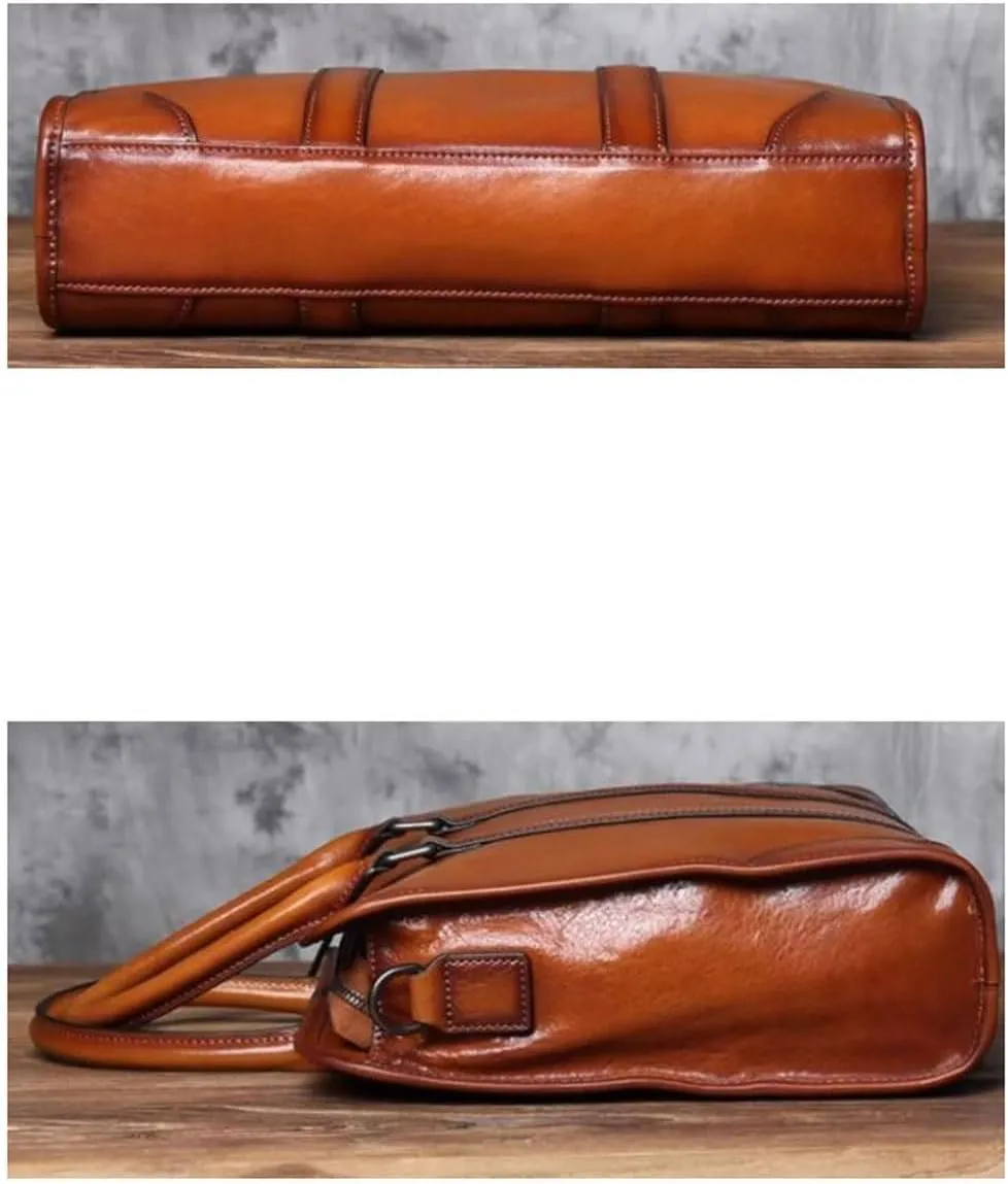 Business Handbags Briefcases Laptop Bags Mens Genuine Leather Carrying Cases Messenger Shoulder Bags