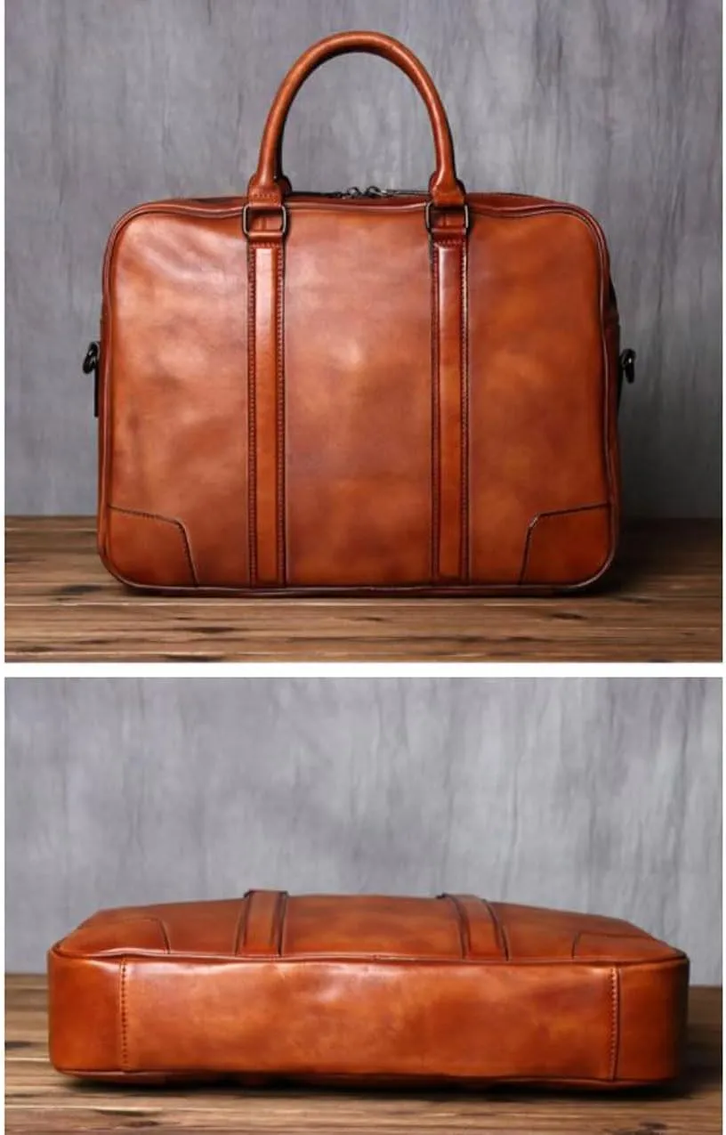 Business Mens Handbags Briefcases Carrying Cases Genuine Leather Messenger Shoulder Bags Laptop Bags