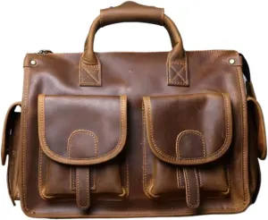 Business Mens Handbags Briefcases Messenger Shoulder Bags Carrying Cases Genuine Leather Laptop Bags