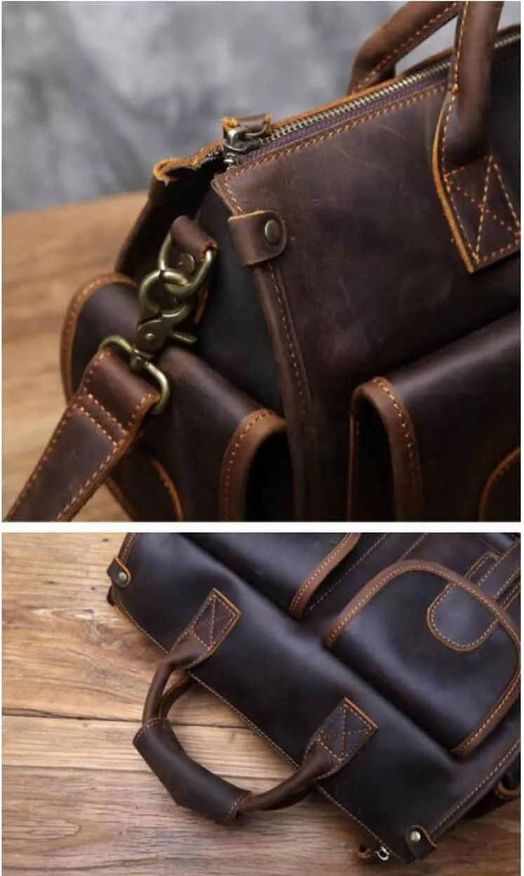 Business Mens Handbags Briefcases Messenger Shoulder Bags Carrying Cases Genuine Leather Laptop Bags