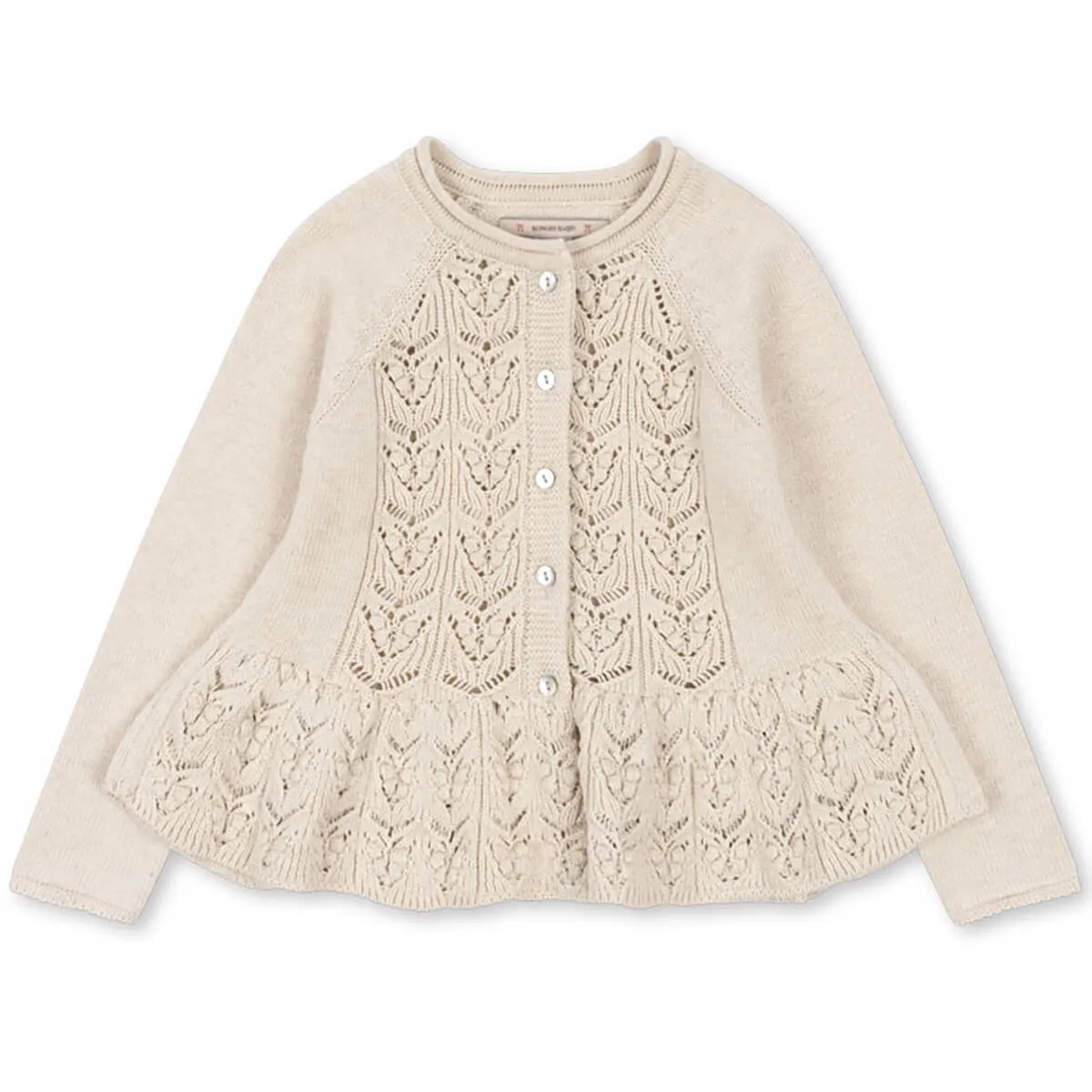 Cabby Frill Cardigan in Off White Melange by Konges Slojd
