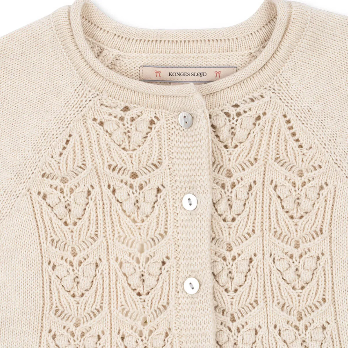 Cabby Frill Cardigan in Off White Melange by Konges Slojd