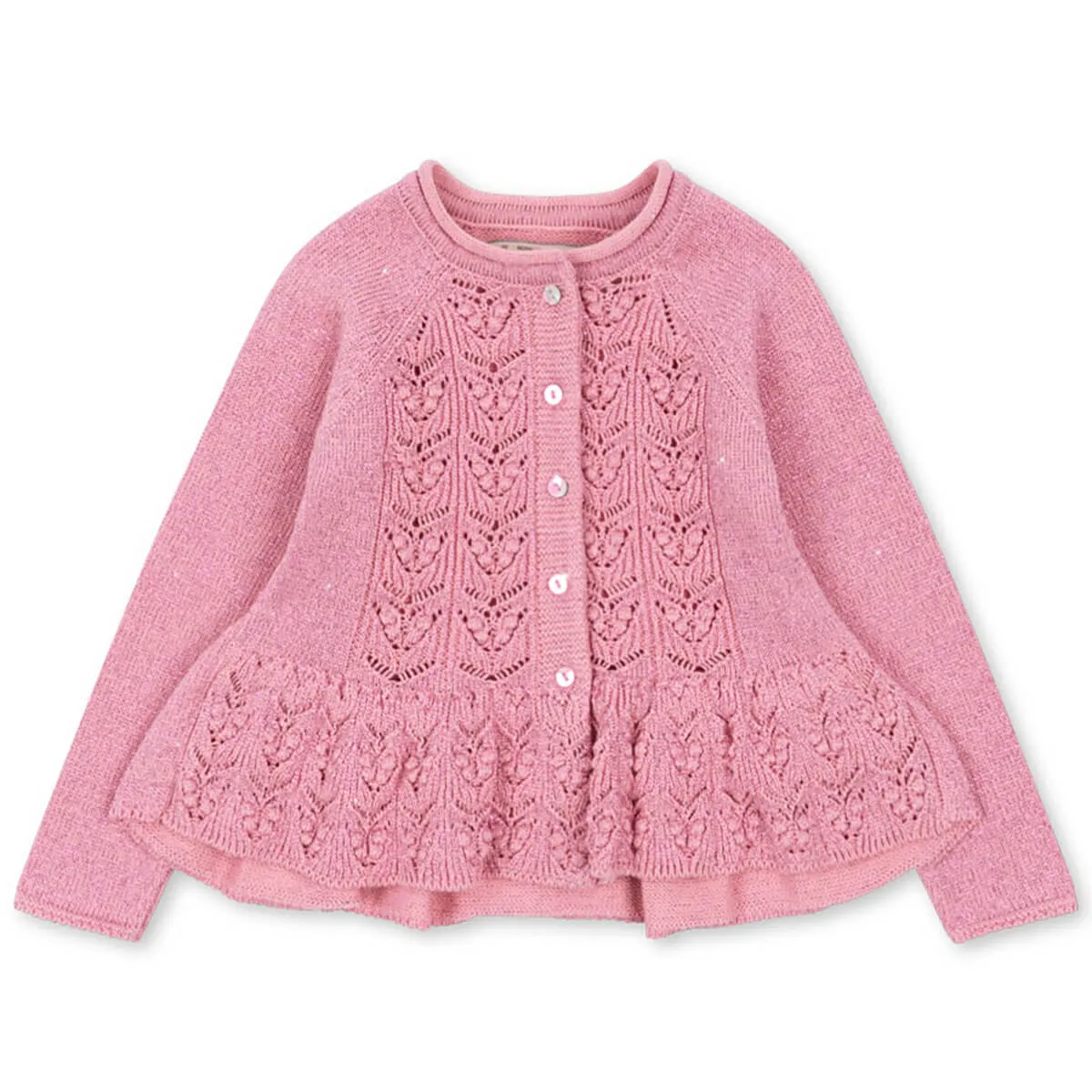 Cabby Frill Cardigan in Powder Pink by Konges Slojd