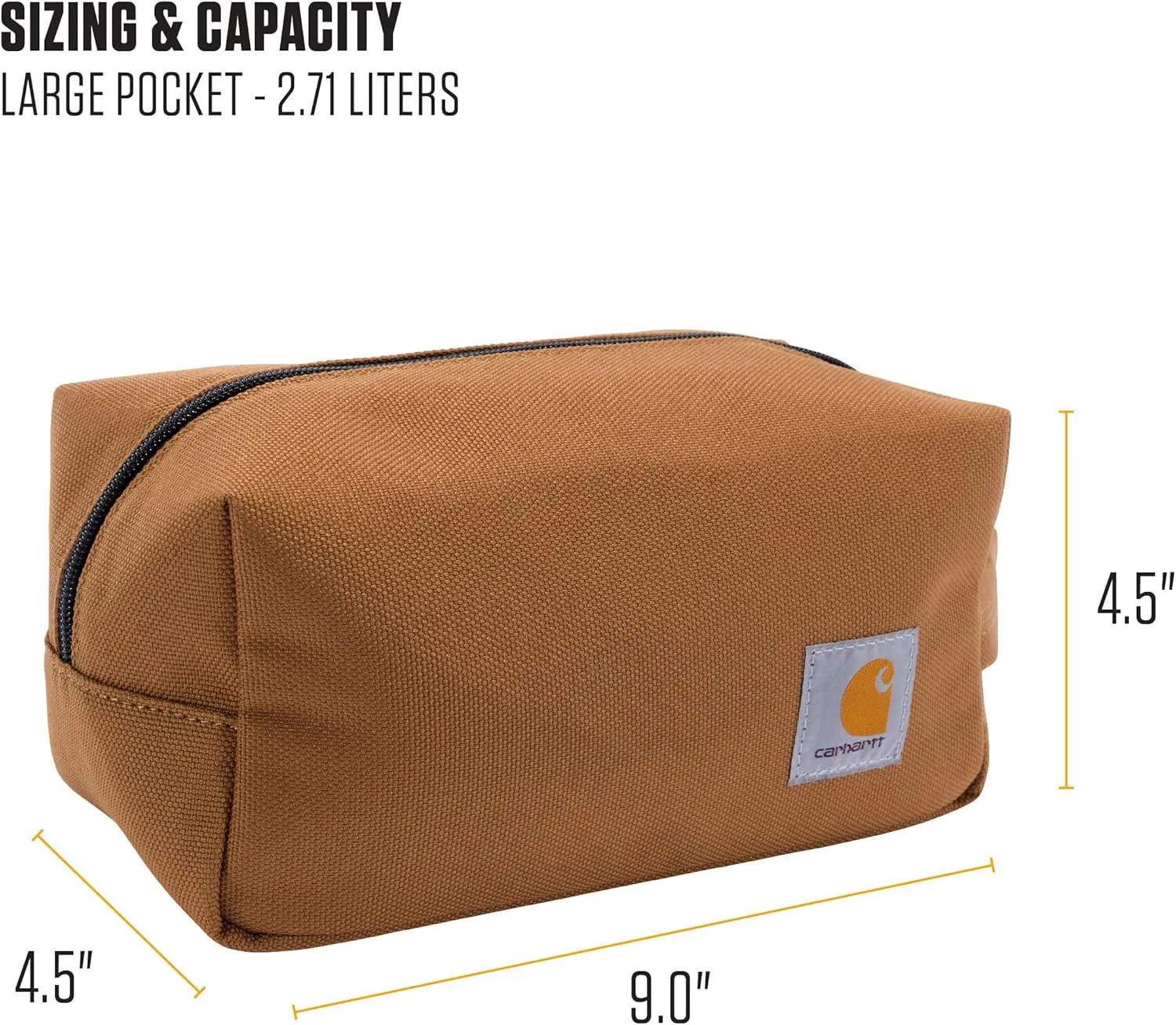Carhartt Durable Organizer, Pack Travel Essentials W/The Pfas Free Toiletry Bag W/Water Resistance