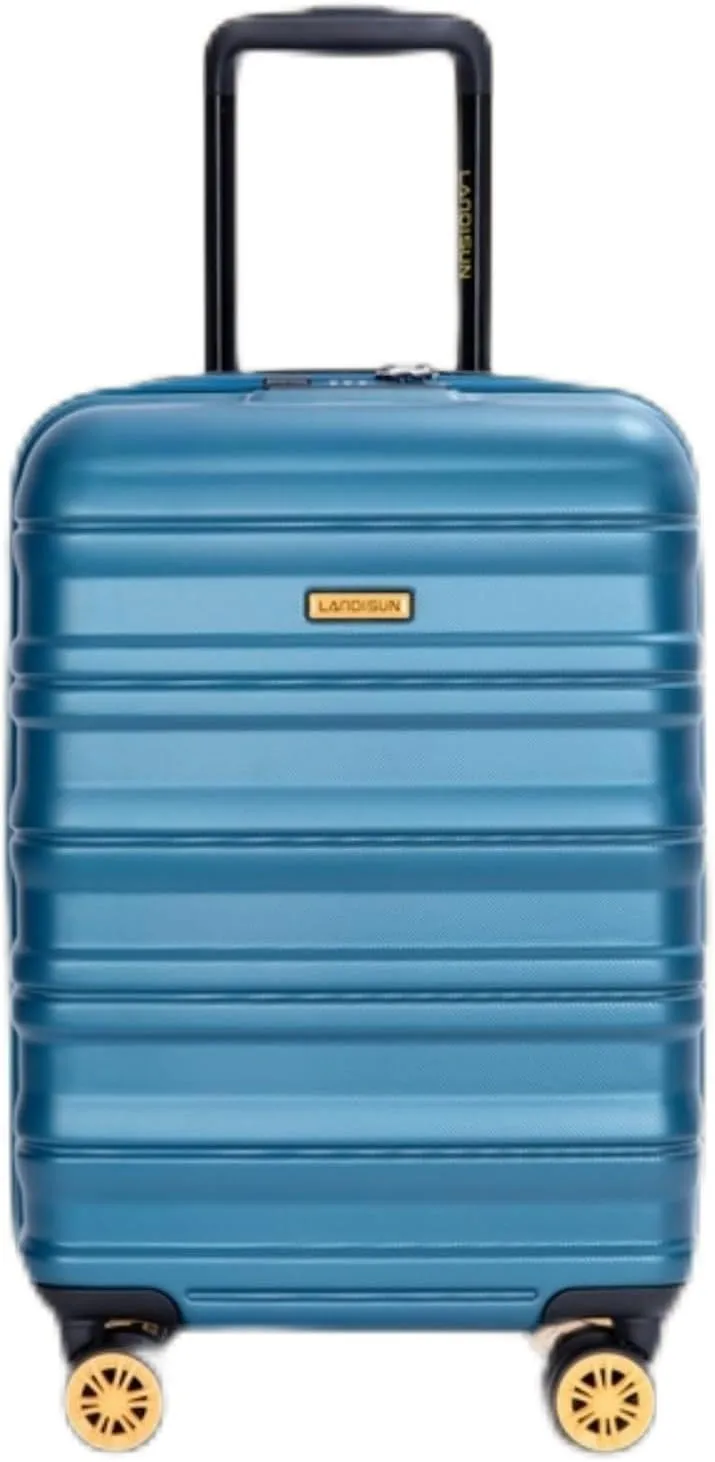 Carry On Luggage Airline Suitcase with TSA Lock and Spinner Wheels Blue ABS PC 18.5"